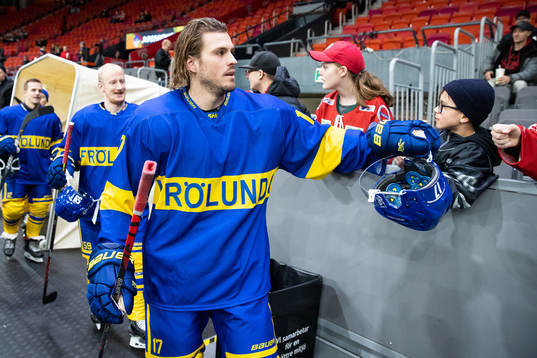 Frölundas Sebastian Stålberg innan ishockeymatchen i SHL