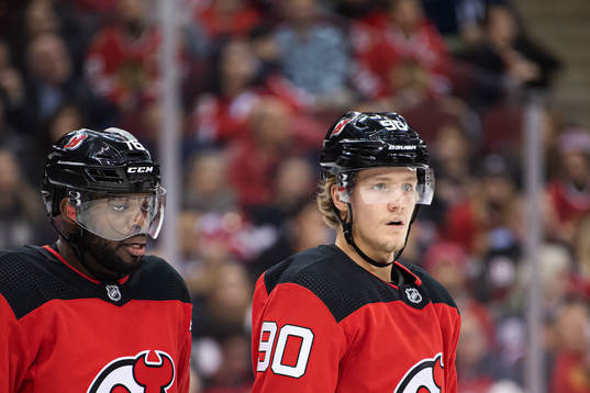 New Jersey Devils P.K. Subban and Jesper Boqvist