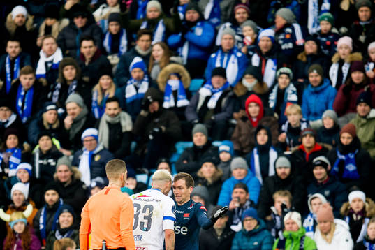 Kristoffer Velde of Haugesund and Kristoffer Løkberg of Viking