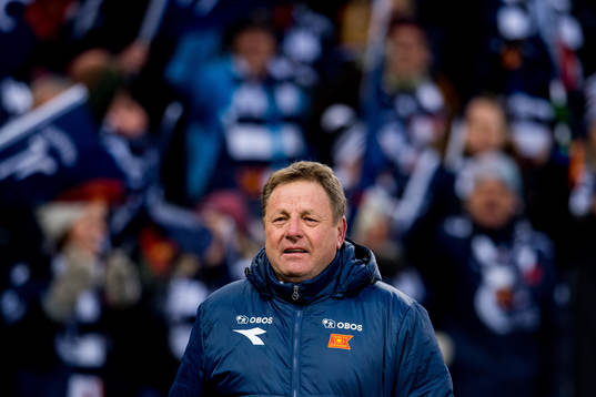 Bjarne Berntsen, head coach of Viking, celebrates