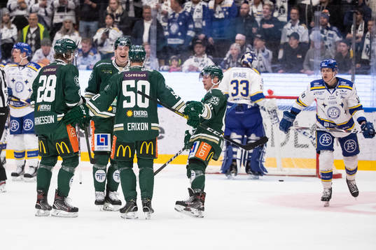 Färjestads Sebastian Erixon jubel