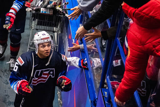 Nicholas Robertson of USA greets with fans