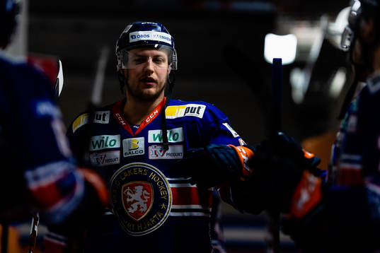 Växjös Oliver Bohm före ishockeymatchen i SHL mellan