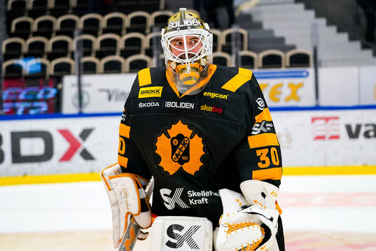 Skellefteås målvakt Gustaf Lindvall jublar