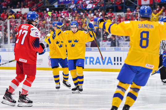 Nils Höglander of Sweden celebrates