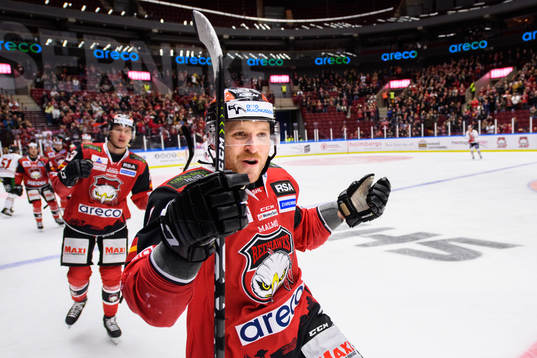 Malmö Redhawks Frederik Storm jublar