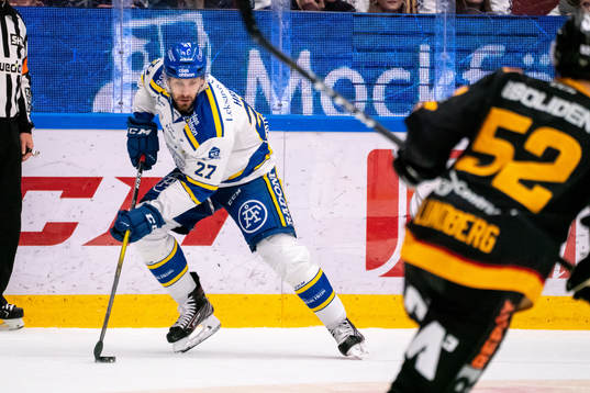 Leksands Marek Hrivik  nder ishockeymatchen i SHL mellan