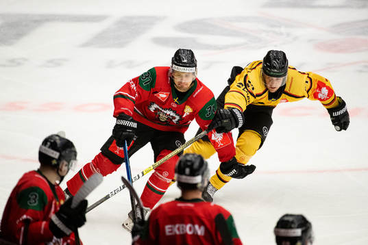 Nicklas Lasu of Frölunda and Filip Hållander