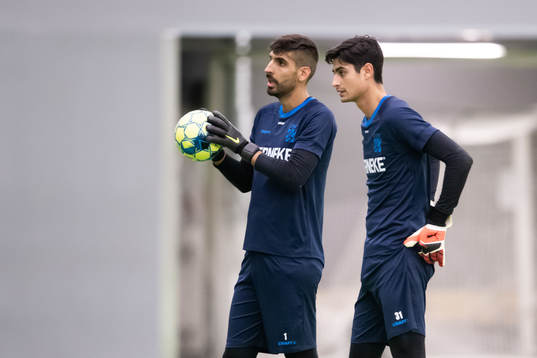 Målvakterna Ioannis Anestis och Tom Amos