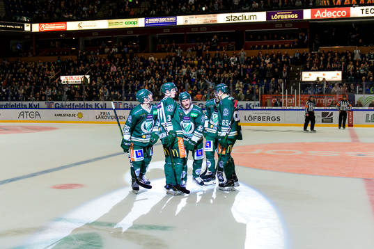 Färjestads Martin Johansson, Carl Jakobsson, Jesper