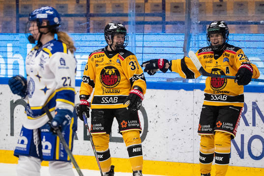 Luleås Michelle Karvinen jublar