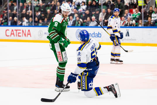 Rögles Dennis Everberg och Leksands Jonas Ahnelöv