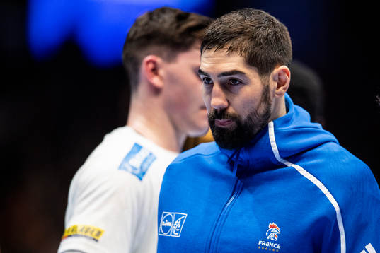 Nikola Karabatic of France looks dejected