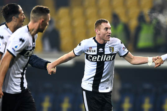 Dejan Kulusevski of Parma celebrates