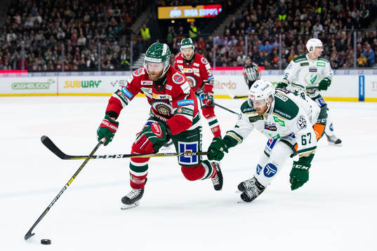 Frölundas Karl Stollery och Färjestads Pontus Widerström