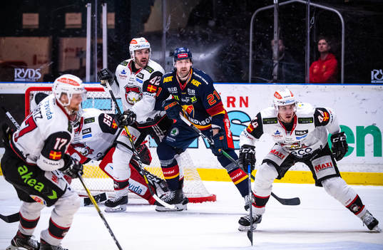 Malmö Redhawks Max Görtz , Niklas Arell och Jesper Jensen