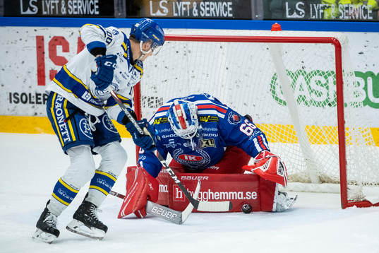 Oskarshamns målvakt Tex Williamsson och Leksands Martin