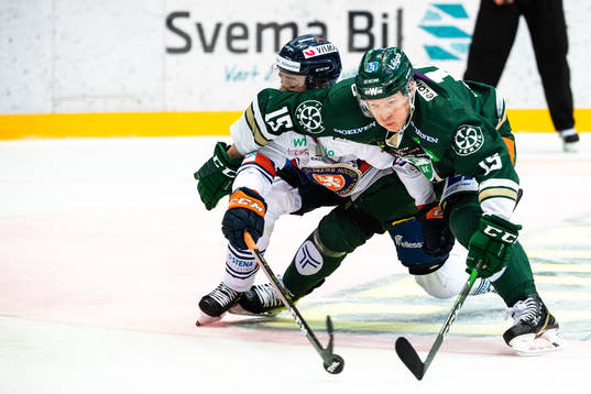 Växjös Emil Pettersson och Färjestads Gustav Rydahl