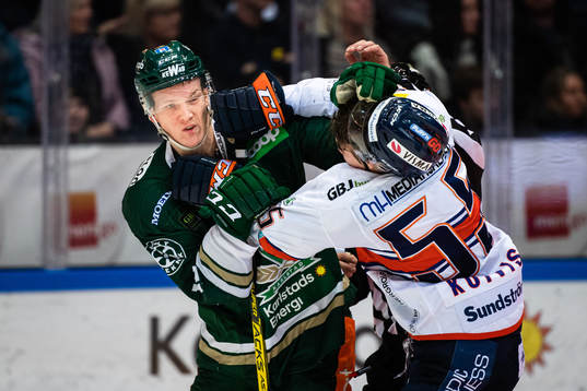 Färjestads Gustav Rydahl och Växjös Miika Koivisto