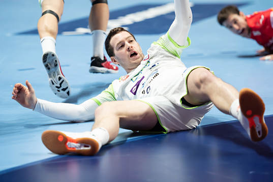 Miha Zarabec  of Slovenia looks dejected