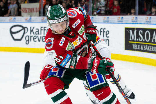 Malmö Redhawks Axel Wemmenborn och Frölundas Ryan Lasch