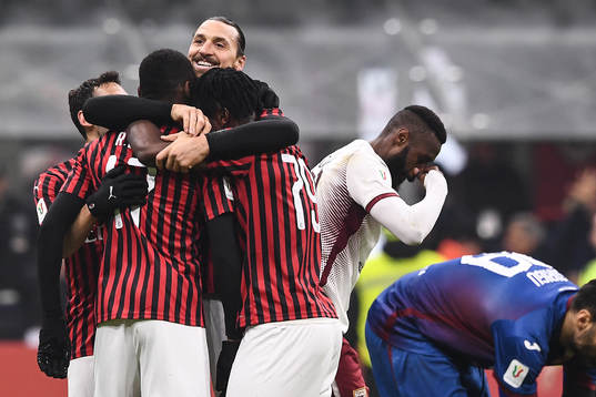 Zlatan Ibrahimovic of Milan celebrates
