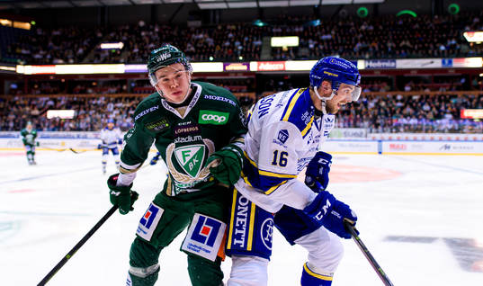 Färjestads Oscar Lawner och Leksands Daniel Gunnarsson