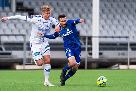 Sarpsborgs Sebastian Jarl och IFK Göteborgs Sargon Abraham