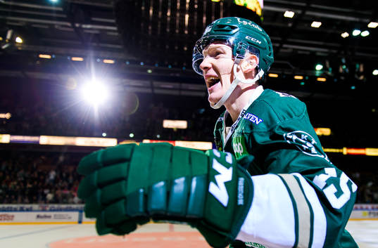 Färjestads Gustav Rydahl jublar