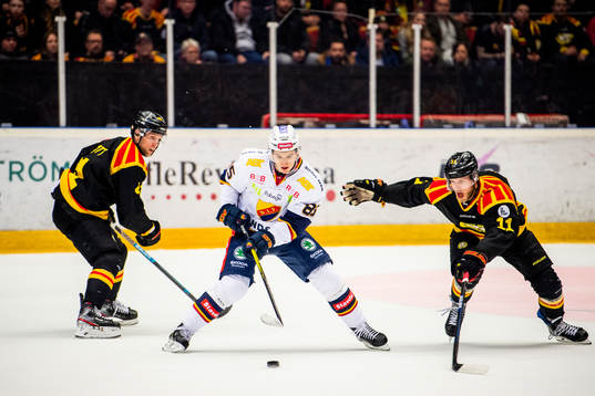 Djurgårdens Michael Haga och Brynäs Josef Ingman