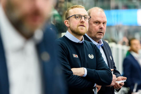 Oskarshamns assisterande Jeff Jakobs och tränare Per-Erik