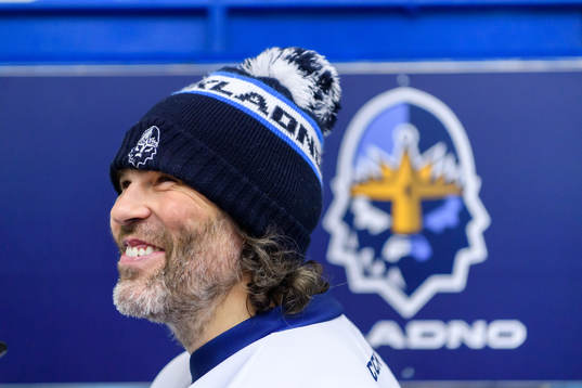 Jaromir Jagr blir intervjuad