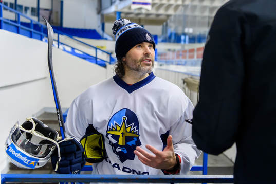 Jaromir Jagr blir intervjuad