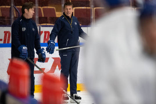 Leksands tränare Ulf Samuelsson och Leksands assisterande