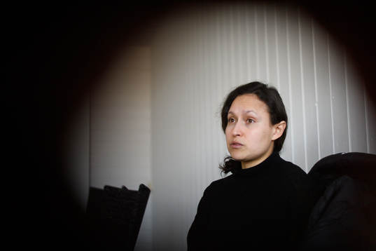 Kopparbergs Göteborgs Catrine Johansson blir intervjuad