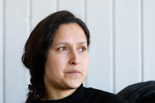 Kopparbergs Göteborgs Catrine Johansson blir intervjuad