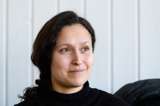 Kopparbergs Göteborgs Catrine Johansson blir intervjuad