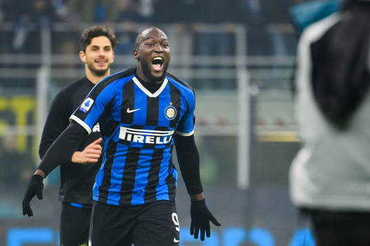 Romelu Lukaku of Inter celebrates