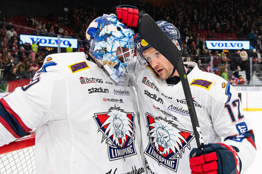 Linköpings målvakt Jonas Gustavsson och Sebastian