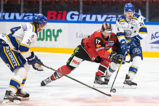 Malmö Redhawks Max Görtz och Leksands Thomas Valkvae Olsen