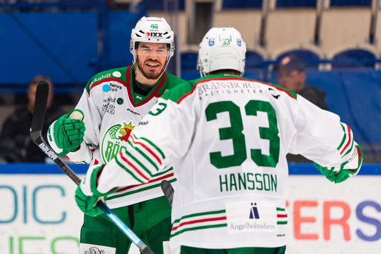 Rögles Eric Gelinas och Niklas Hansson jublar