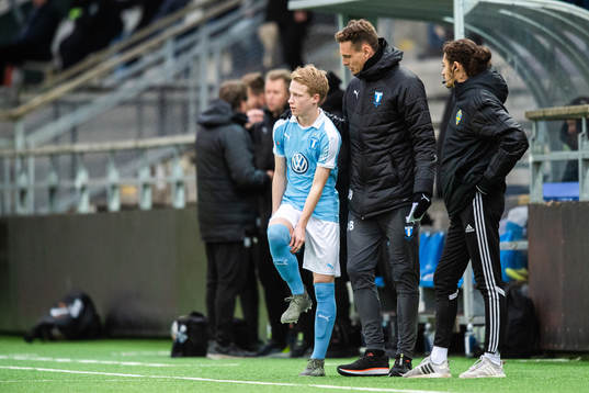 Malmö FFs David Edvardsson och assisterande tränare