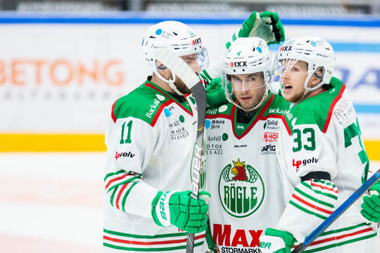 Rögles Mattias Sjögren, Kodie Curran och Melker Eriksson