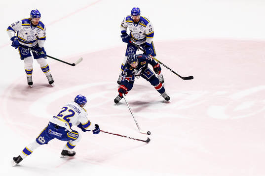 Linköpings Joe Whitney och Leksands Sebastian Wännström