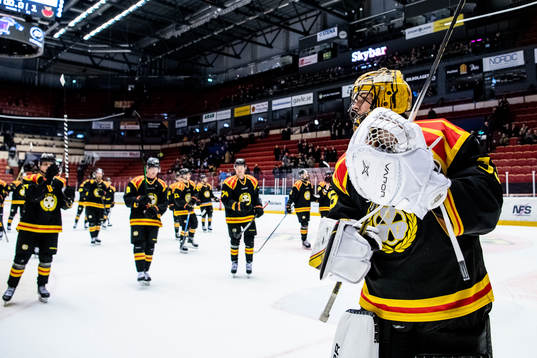 Brynäs målvakt Samuel Ersson jublar