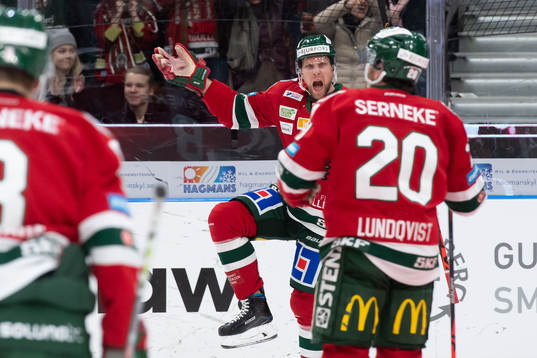 Frölundas Viktor Ekbom jublar