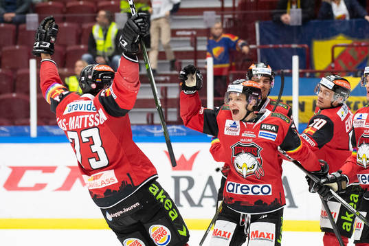 Malmö Redhawks Johan Olofsson och Adam Ollas Mattsson
