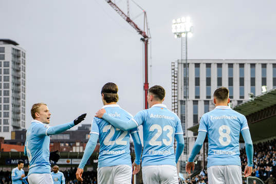Malmö FFs Oscar Lewicki, Adi Nalic , Marcus Antonsson och