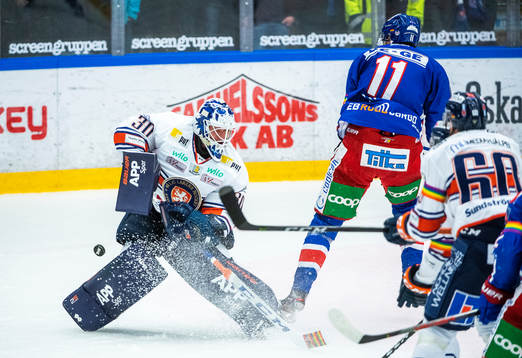 Växjös målvakt Viktor Fasth och Oskarshamns Joakim Thelin