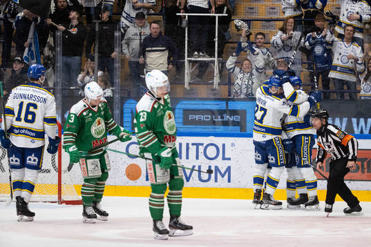 Leksands Sebastian Wännström jubel